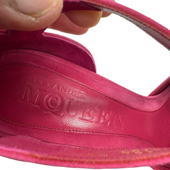 Alexander Mcqueen Armadillo Low Heel Double Arched Sandals Pink Size 8.5 - Picture 11 of 11